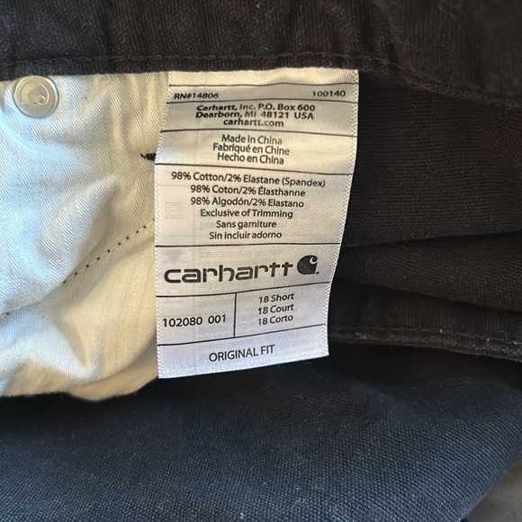 Black Carhartt Original Fit Pants Size 18 Short - Picture 7 of 10